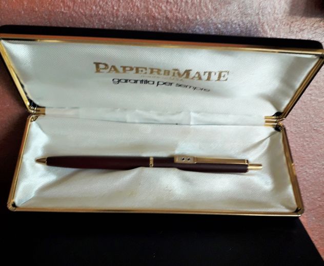 Paper Mate penna sfera laccata-Bordeaux Made in USA 1980s Buone condizioni gene