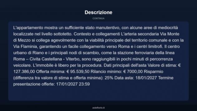 Immobile in asta di 150 m² con più di 5 locali in vendita a Riano - Foto 4