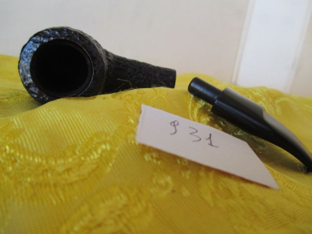Pipa in radica rusticata, bocchino floc in metacrilato nero - Foto 2