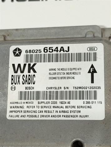 CENTRALINA AIRBAG JEEP Grand Cherokee 4° Serie 68025654AJ 0285011115 VM23D (1121) - Foto 2