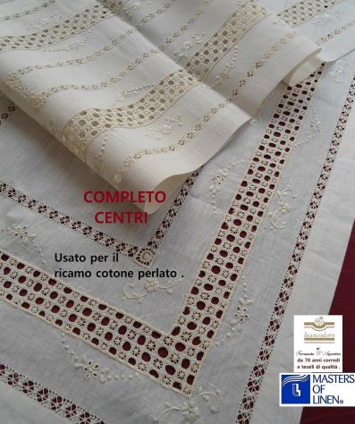 centrini e complementi arredo lino ricamati a mano vari modelli - Foto 8