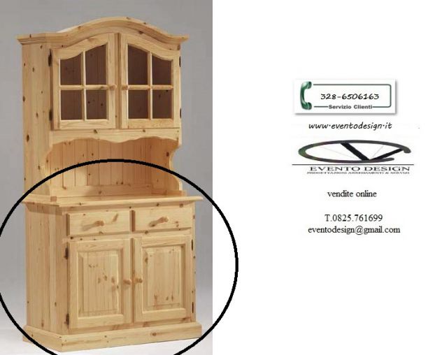 credenza 2 ante 2 cassetti in tinta naturale
