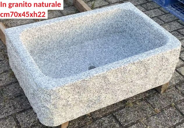 Lavello lavandino in pietra granito massello 70 cm 2 - Foto 2