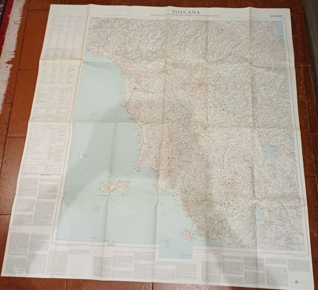Mappa tematica intitolata "TOSCANA - carta dei minerali, fossili. - Foto 2