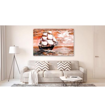 Quadro Veliero - Arancione - Cm.90x60 E 120x80 ARREDALACASA - Foto 2