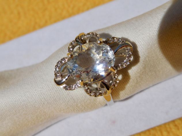 ANELLO ORECCHINI con Petaliti e Topazi in argento 925 sterling. Parure - Foto 5