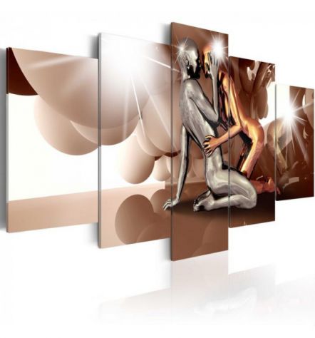Quadro Bacio Alieno - Beige - 100x50 E 200x100 ARREDALACASA