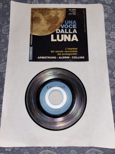 VINILE COME NUOVO 45 GIRI,RARO:”UNA VOCE DALLA LUNA”AMSTRONG,COLLINS,ALDRIN - Foto 8