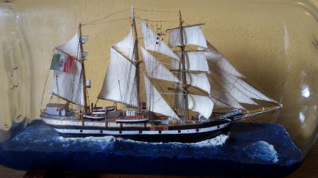 Modello nave scuola Palinuro nave in bottiglia. - Foto 2