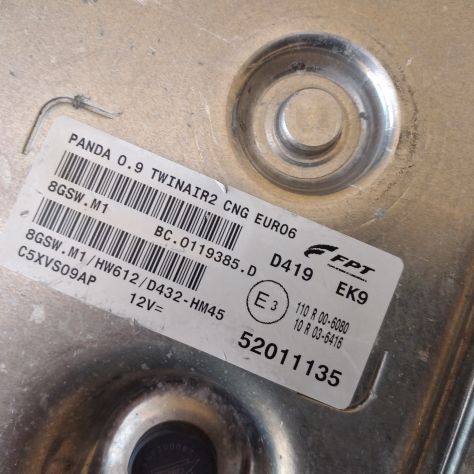 CENTRALINA MOTORE ECU PANDA 0.9 TWIN AIR MARELLI 52011135 8GSW.M1 - Foto 5