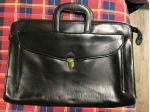 CARTELLA O BORSA DA UFFICIO IN PELLE NERA ANNI '70 VINTAGE