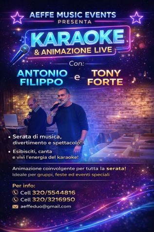KARAOKE CANTIAMO INSIEME DISPONIBILI PER SERATE NEI LOCALI