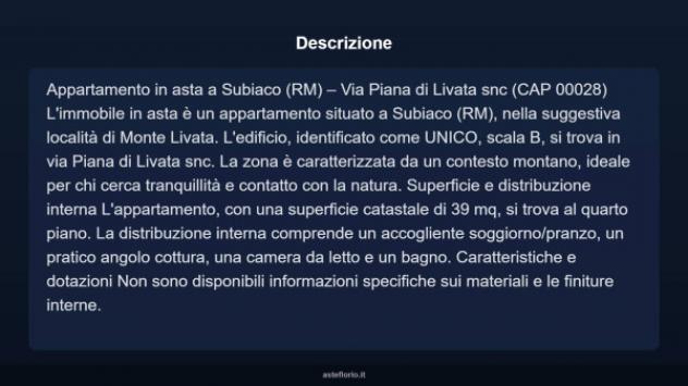 Immobile in asta di 39 m² in vendita a Subiaco - Foto 3