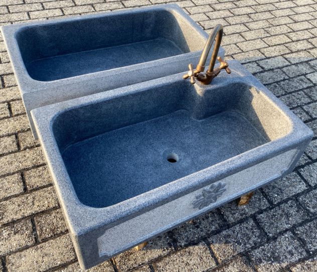 Lavello lavandino per cucina in pietra granito diorite 80/90cm 1 - Foto 5