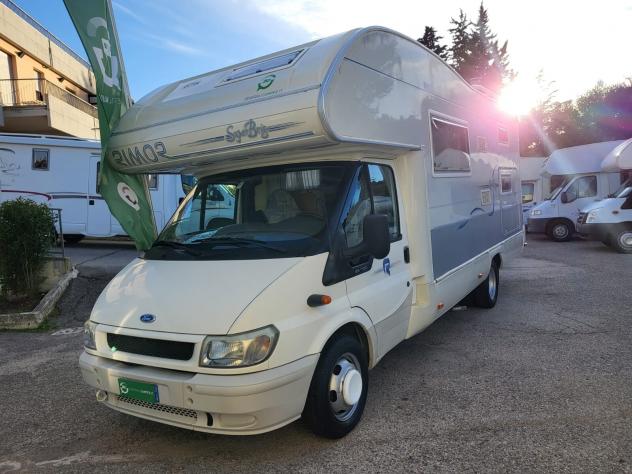 CAMPER RIMOR FORD MANSARDATO 7 POSTI DOPPIA DINETTE LETTI CASTELLO CLIMATIZZATORE TENDALINO GENERALI USATI - Foto 2