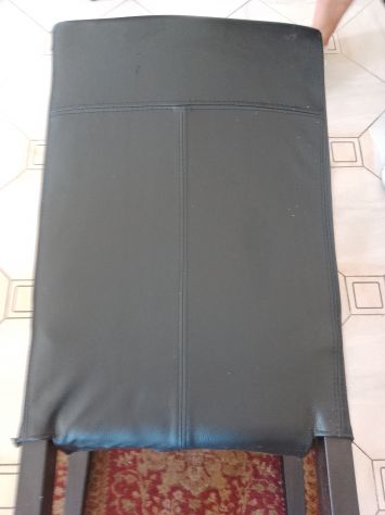 COPPIA POLTRONE SEDIE IN PELLE E LEGNO VINTAGE - Foto 5