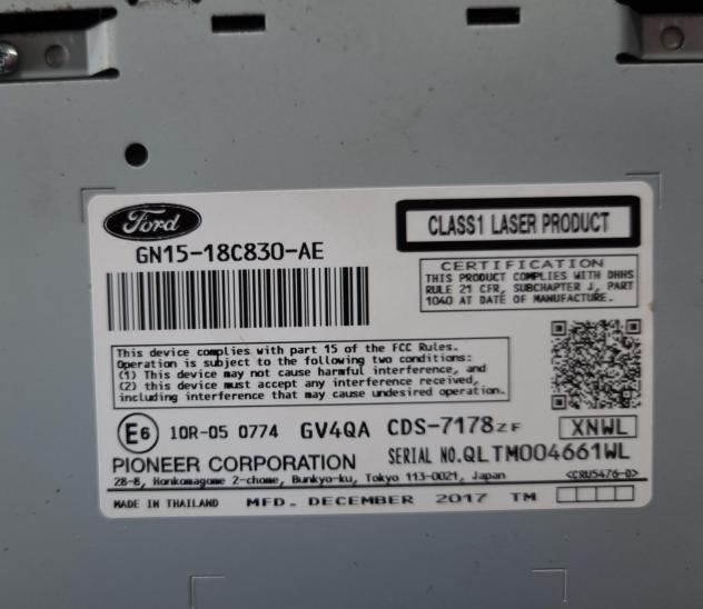LETTORE CD FORD EcoSport Serie GN15-18C830-AE (12) - Foto 4