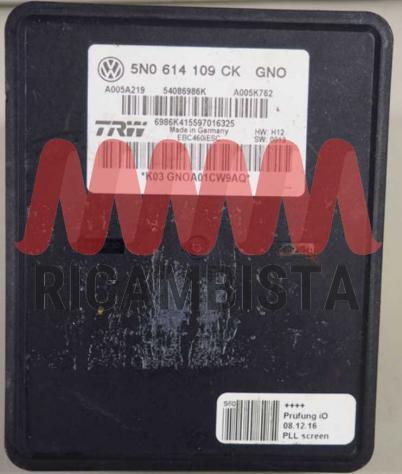 5N0614109CM Volkswagen Sharan 2.0 centralina ABS gruppo pompa TRW