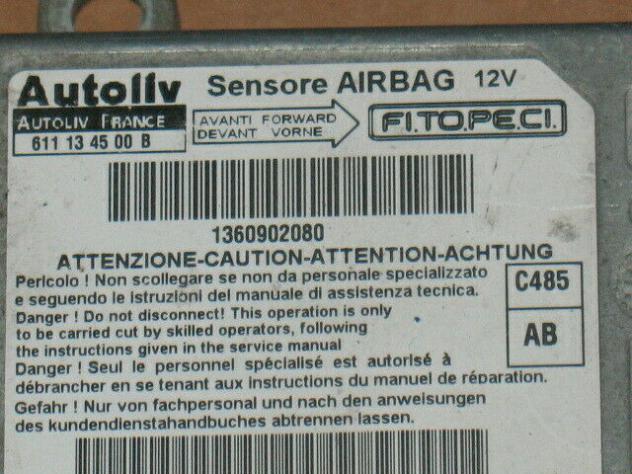 1360902080 Ecu centralina airbag fiat qubo 611134500 b 1360902080 - Foto 2