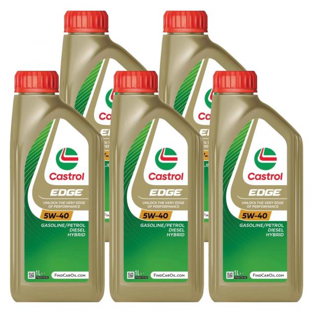 5LT Castrol EDGE 5W40 15F7D5 Olio Motore Sintetico ad Alte Prestazioni