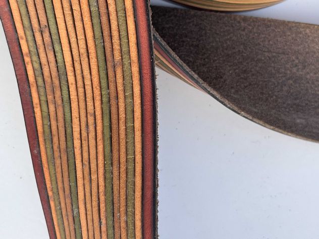 T43 Fascia Nastro in pelle a vegetale anilina brandy H 55 mm - L 10 mt - Foto 2
