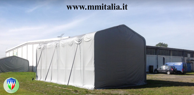 Coperture Tunnel Strutture 6 x 12 x 4,0 mt laterale telo Ignifugo 720 gr.