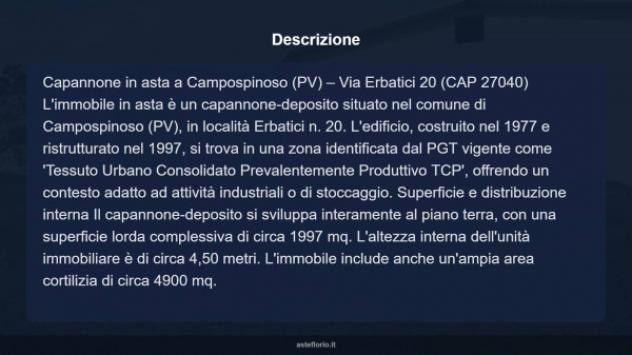 Immobile in asta di 1997 m² in vendita a Campospinoso Albaredo - Foto 10