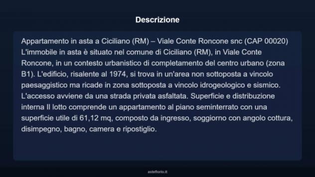 Immobile in asta di 61 m² in vendita a Ciciliano - Foto 3