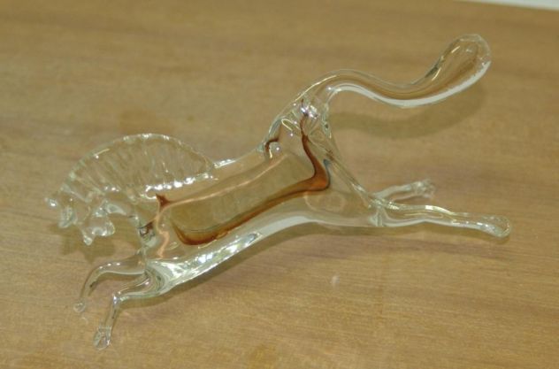 2 Nuovi Oggetti Soprammobili, Orologio e Cavallo, in Vetro - Foto 2