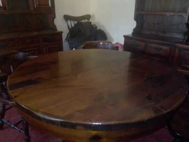 Tavolo rotondo in legno massello in arte povera - Foto 8