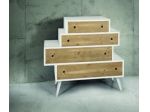 CASSETTIERA IN LEGNO ABETE BIANCO E NATURALE SPAZZOLATO   Made in
