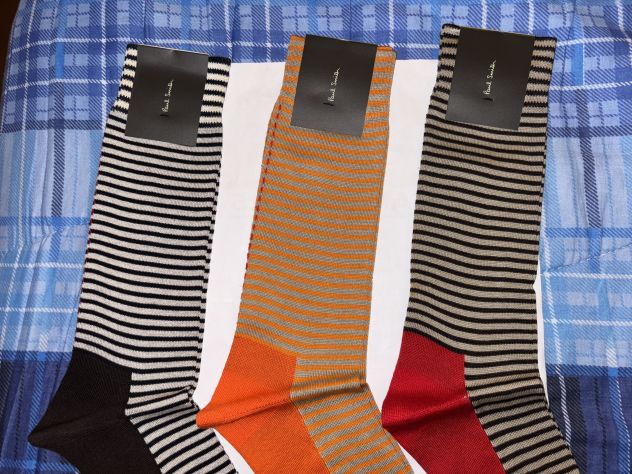 3 PAIA CALZE NUOVE DA UOMO FIRMATE ORIGINALI”PAUL SMITH”MADE IN ITALY - Foto 4