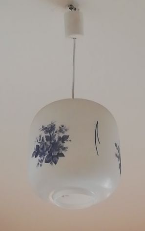Lampadario vintage in vetro opalino e decorazioni azzurre Vendo lampadario vinta - Foto 2
