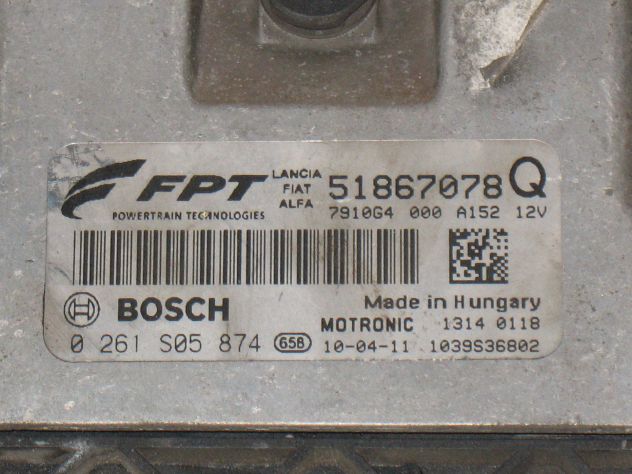 0261S05874 ECU CENTRALINA LANCIA DELTA ME7.9.10 0261S05874 51867078Q 51867078 - Foto 2