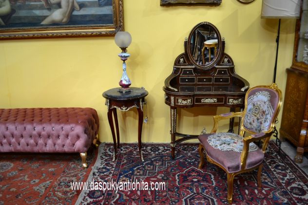 Tavolino gueridon con piano in marmo stile Luigi XV - Foto 6