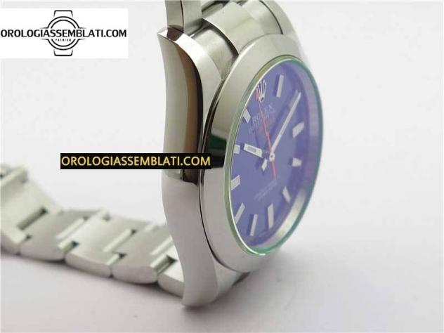 Rolex Replica/Clone MILGAUSS 116400 GV ACCIAIO 904L 1:1 BEST EDITION QUADRANTE BLU SUL BRACCIALE SH3131 - Foto 6