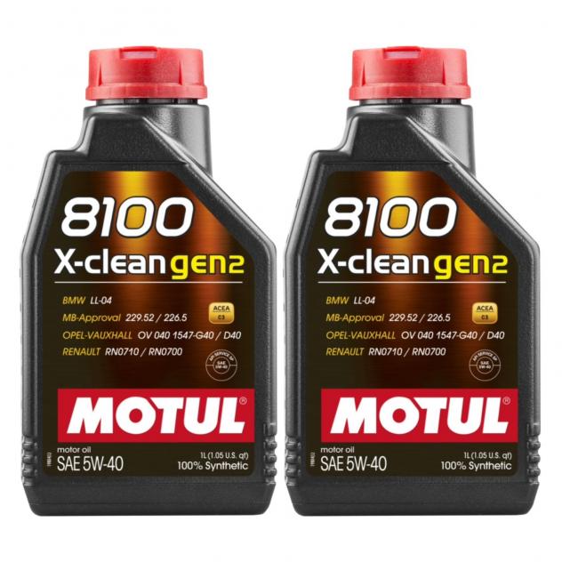 2 LT MOTUL 8100 XCLEAN GEN2 5W40 Olio motore 100% sintetico per benzina e Diesel