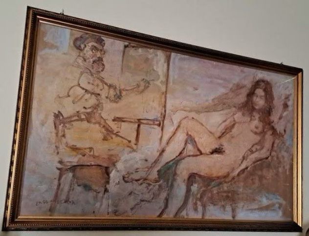 dipinto olio di Pietro Augusto Cassina 150x90, 160x100 con cornice e vetro