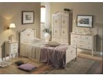 ARREDO CAMERA SHABBY LETTO SINGLOLO ARMADIO COMO' 1 COMODINO LACCATO BIANCO ANTI