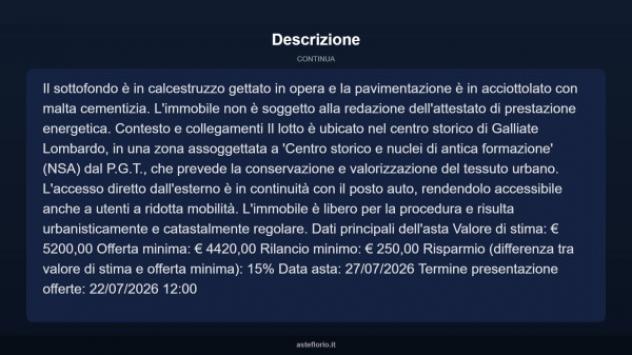 Immobile in asta di 17 m² in vendita a Galliate Lombardo - Foto 9