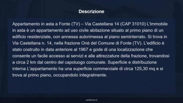 Immobile in asta di 125 m², box auto in vendita a Fonte - Foto 12