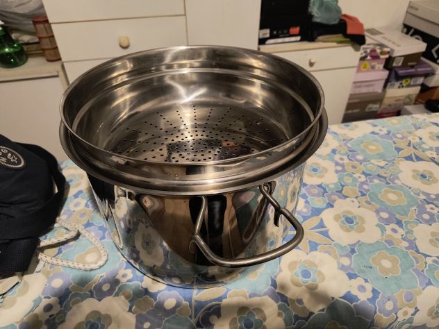 Pentola Vaporiera Inox 18/10 Cor.V.Ida. Casseruola + Inserto Vapore + Coperchio - Foto 9