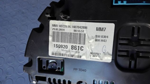 Quadro strumenti Volkswagen Up 1.0 del 2014 (1S0920861C) - Foto 3