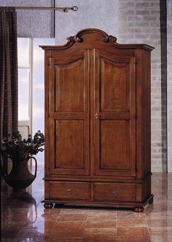 Armadio 2 porte massello L.122 P.60 H.204 cod 10003