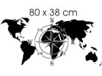adesivo bicolore mappa del mondo e rosa dei venti come in foto