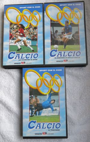 N° 3 VHS PAL - SCUOLA CALCIO - DELLA SAMPAOLO AUDIOVISIVI -