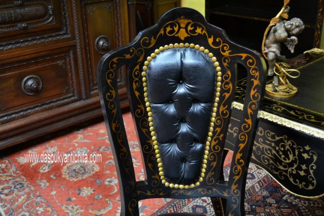 Tris poltrone da studio stile Napoleone III Boulle - Foto 2