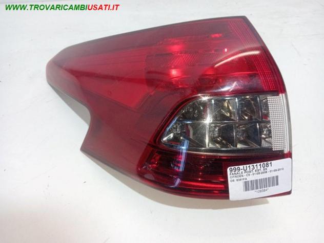 FANALE POST. EST. SX SW PARTE CENTRALE TRASPARENTE 999-U1311081 Parti elettriche  Fanaleria  Fanali  Fanale post. sx. CITROEN - C5 - 01-05-2008 - 01-0