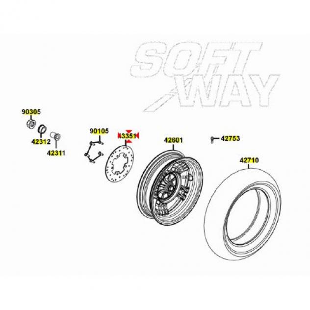 Disco freno posteriore Kymco Agility 00143081 - Foto 3