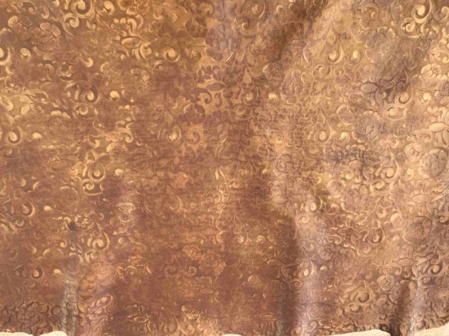 Pelle vacchetta floreale ambra per artigianato - Foto 6